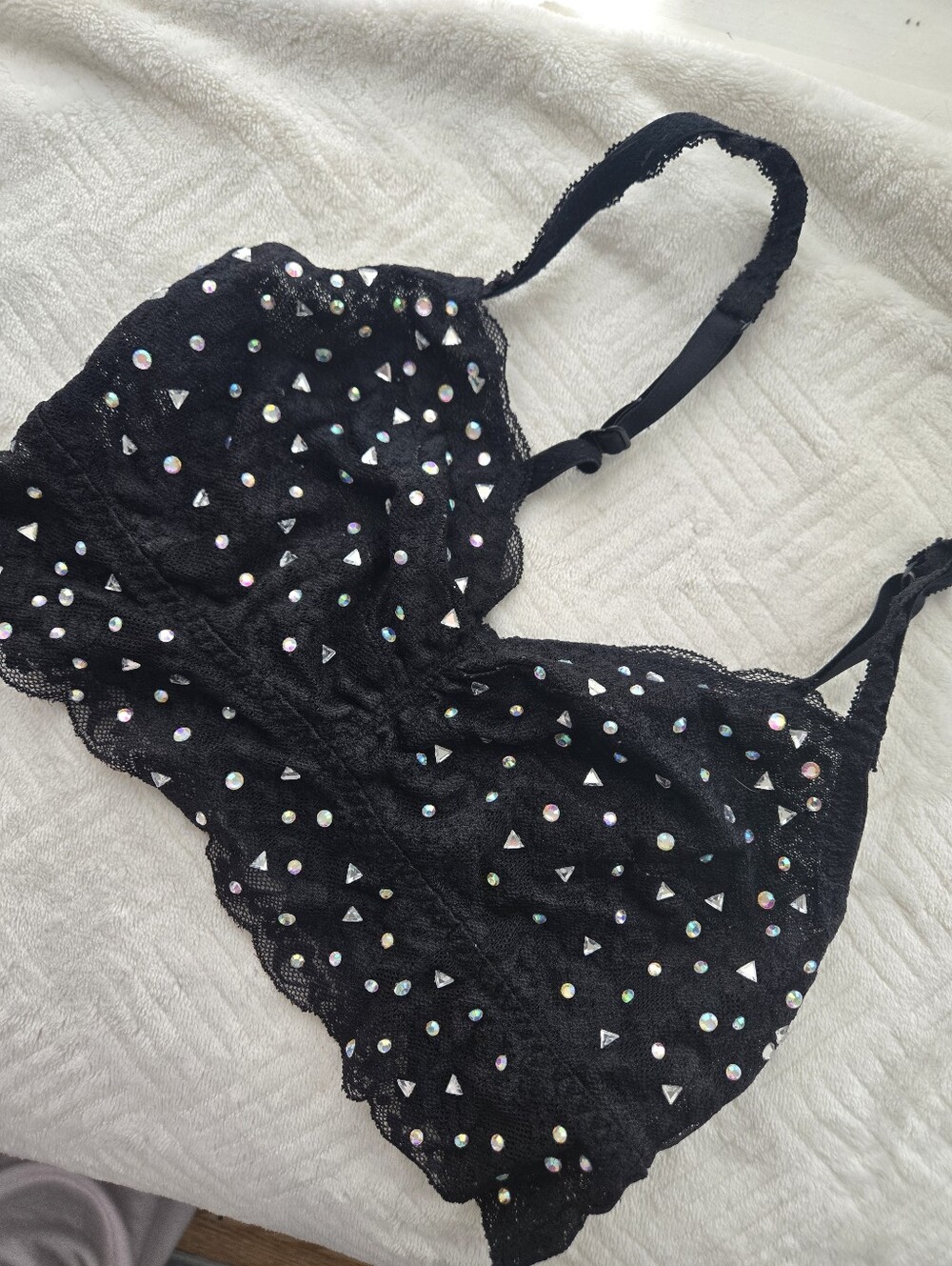 Victorias Secret Lace Rhinestone Bralette Small
